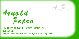 arnold petro business card